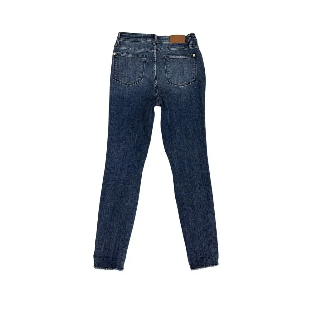 Judy Blue Distressed Destroyed Cuffed Skinny High Rise Ankle Jeans Size 9 | 29